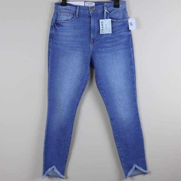 Frame Ali High Rise Cigarette Skinny V Hem Size 29